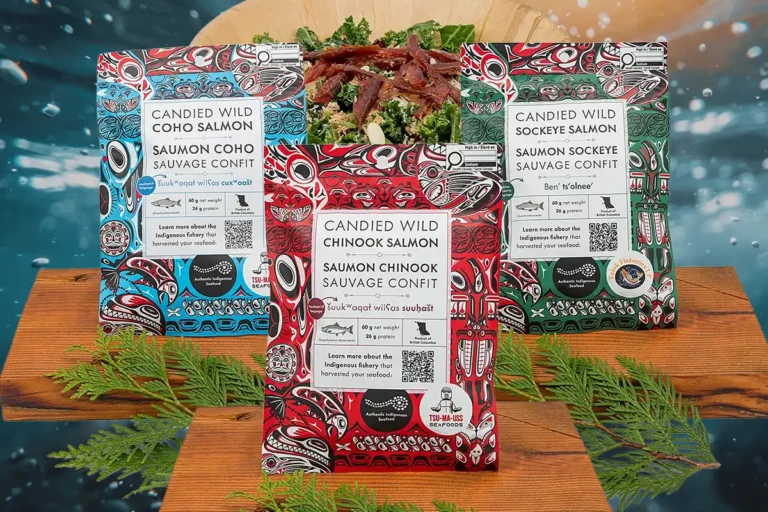 Authentic Indigenous Seafood Candied Salmon at Village Food Markets Sooke