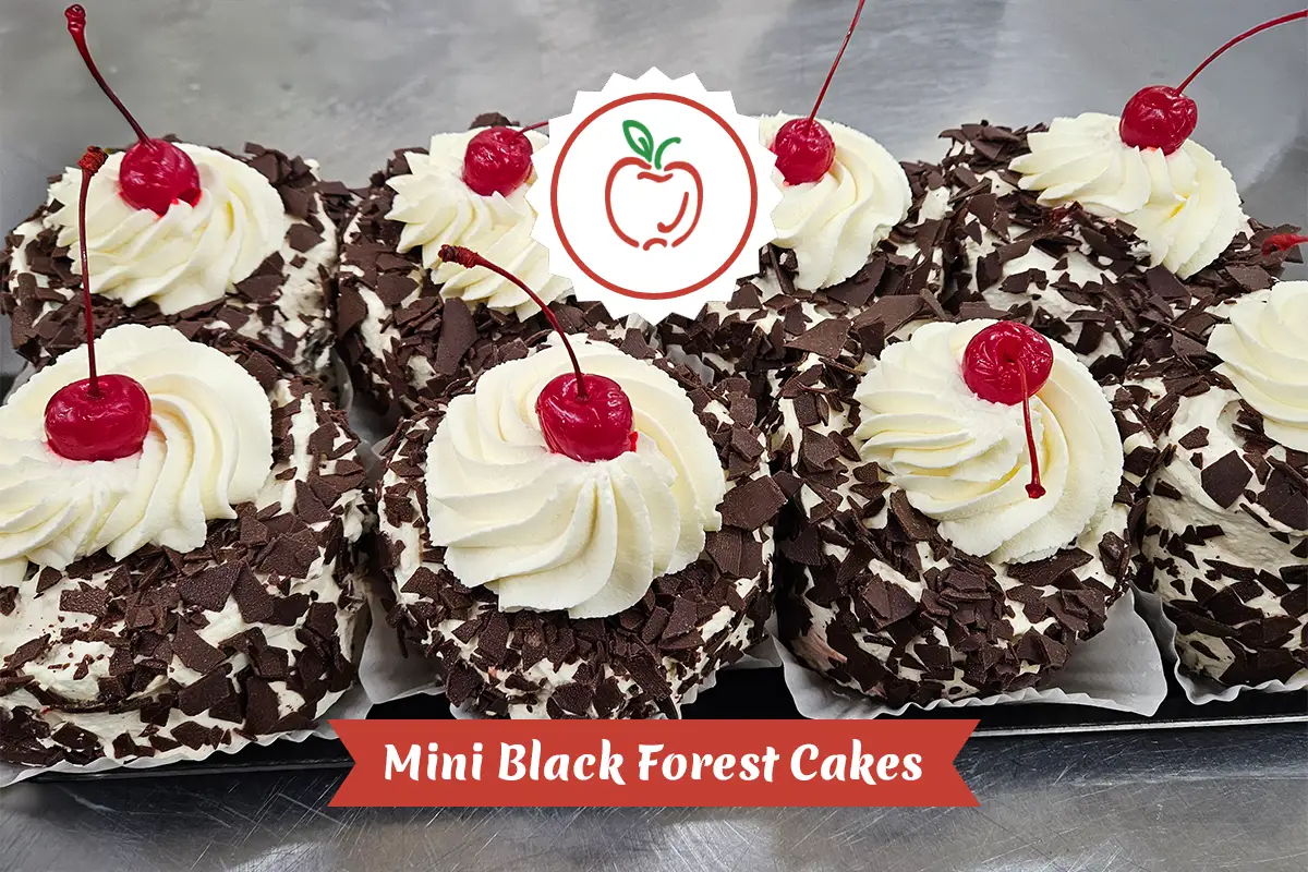 Mini Black Forest Cakes at Village Food Markets Sooke